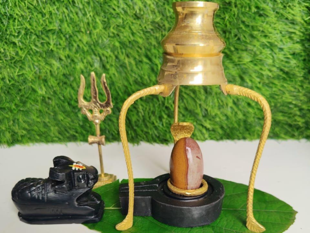 Complete Abhishek Narmadeshwar Shivling Set with Nandi & Trishul